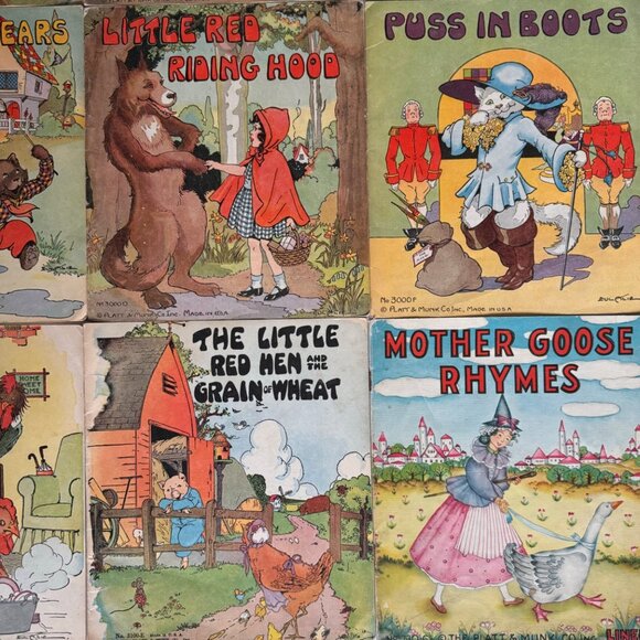 Vtg 1930s Platt & Munk Childrens 17 Book Set Classic Fairy Tales Nursery Rhymes - Picture 4 of 15